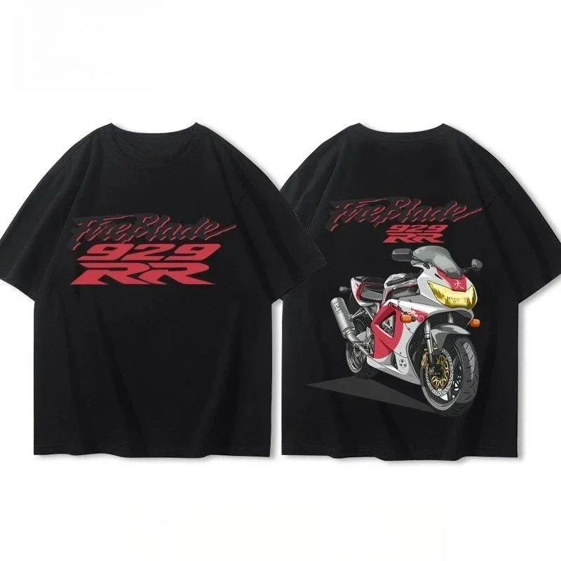 혼다 남성용 및 여성용 티셔츠 CBR Racing 900rr929RR 오토바이 친구 클럽 라이딩 Fireblade 오프로드 레이싱 반소매