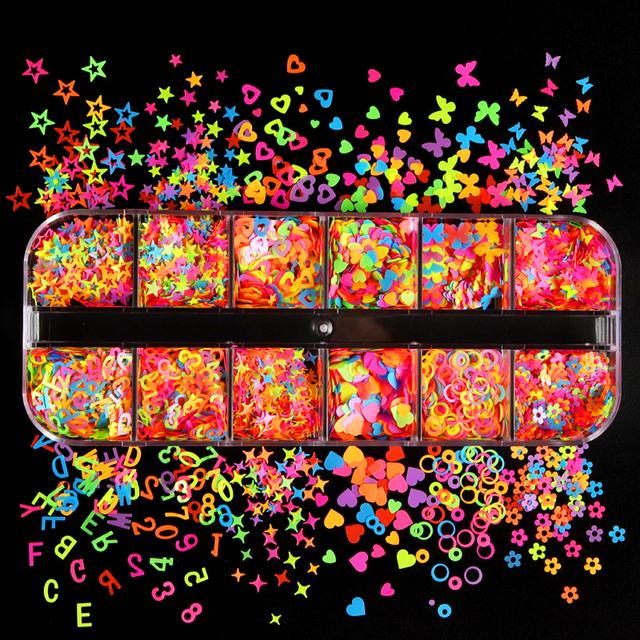 Valentines Empty Love Heart Nail Sequins Holographic Glitter Flakes Decor For DIY Accessories Designer Nail Supplies Tools