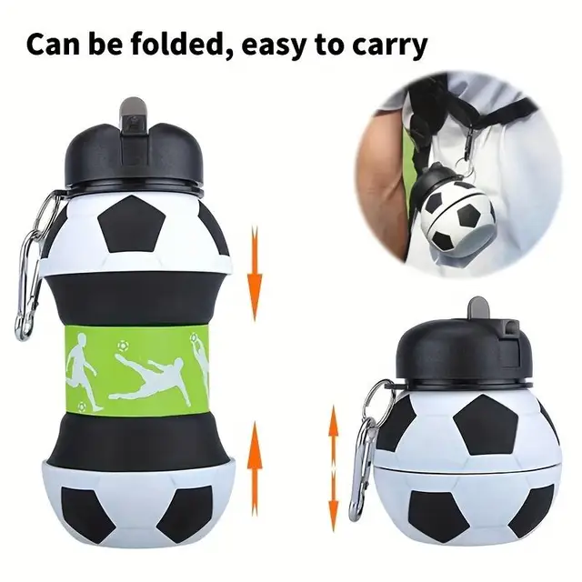 Botella de agua de fútbol plegable: Portátil y Anticaídas | Emoape