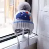 Cartoon Dinosaur Boys Girls Ear Protection Hat Winter Children Knitted Hats Warm Baby Thicken Beanies Cap Kids Accessories 2