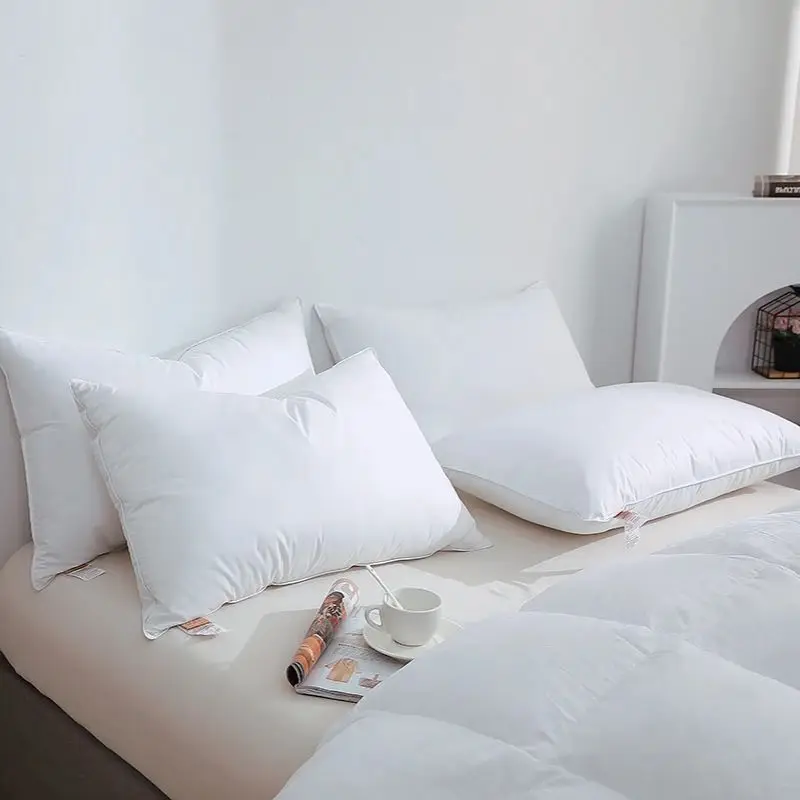 Easyum Twin Queen King 50*70cm 100% cotton feather microfiber mixed long bed neck comfortable Sleeping pillow 5