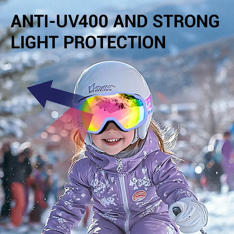 KAPVOE Children Ski Goggles Youth Snow Glasses Anti-fog Skiing Eyewear Snowmobile Snowboard Winter Outdoor Sports Accessories 6