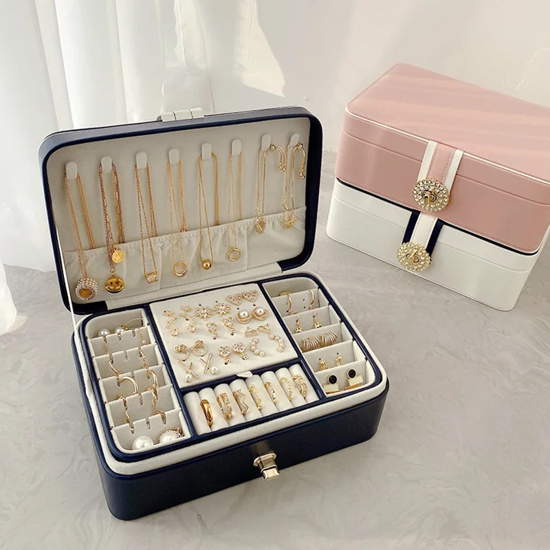 Jewellery Box Multi-Layer Large Capacity Exquisite Portable Storage Earring Ring Female Accessories Light Luxury High-End |