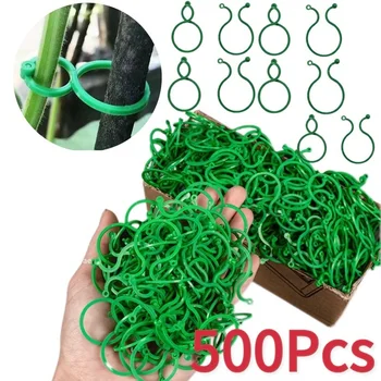 50/100/500Pcs Plastic Garden Vine Strapping Clips Tie Plant Bundled Buckle Ring Garden Tomato Grapevine Hook Plants Support Tool