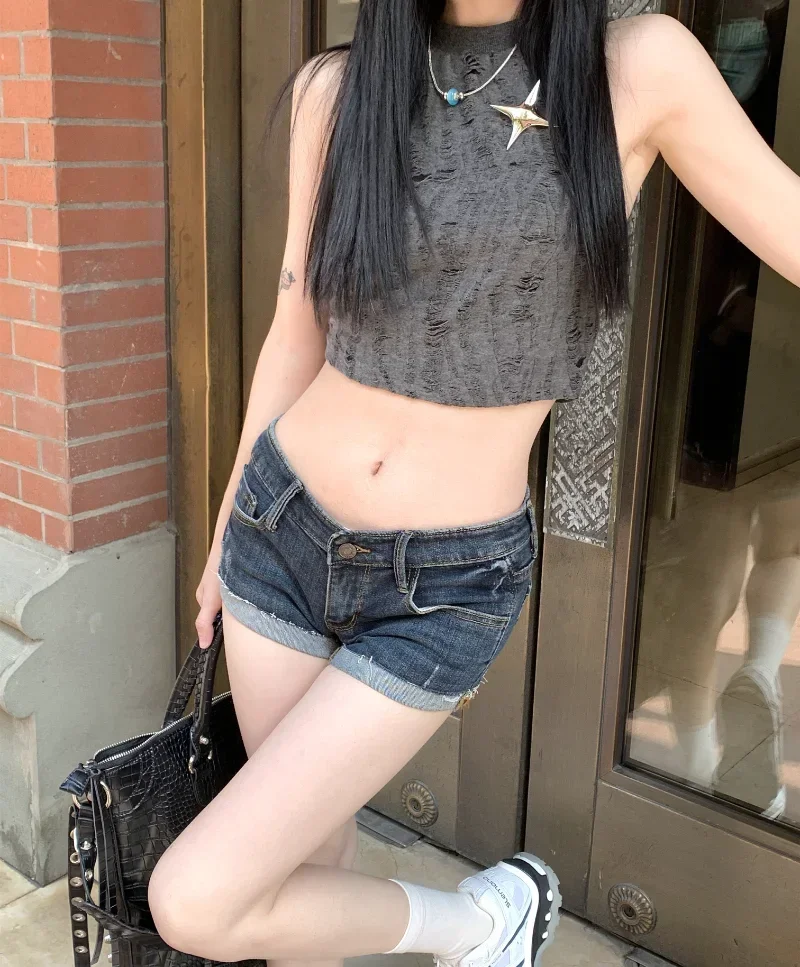 Denim Shorts Back View