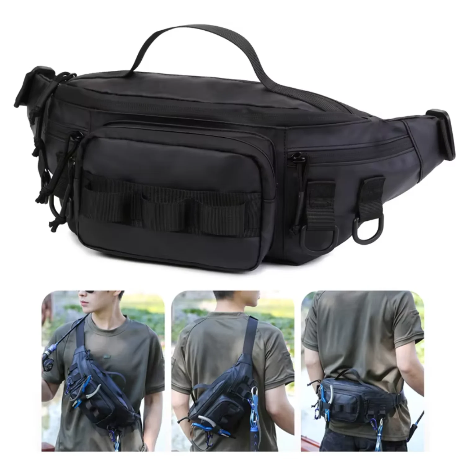 Multifuctional Fishing Lure Men Women Outdoor Lightweight Chest Pack Hunting Hiking Climbing Nylon Waterproof Waist