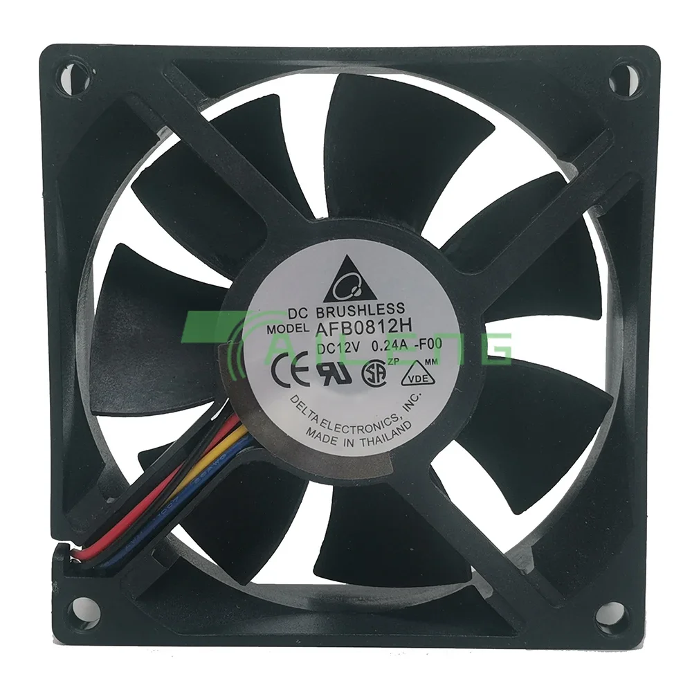 델타 AFB0812H 8cm 80mm 8025 12V 0.24A 2선 이중 볼 베어링 냉각 팬 pwm 80*80*25mm