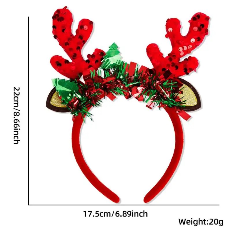 Christmas Headband Cartoon Antler Xmas Tree Headwear Noel Clown Hat Hair Clip Natal Navidad Merry Christmas Happy New Year
