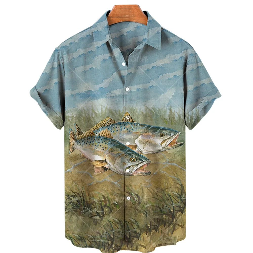 Fishing Shirt Hawaiian Shirt New Plus Size Men's Short Sleeve Shirt Beach  Casual Shirt Men Fish Shirt Mens Shirt Shirts - AliExpress