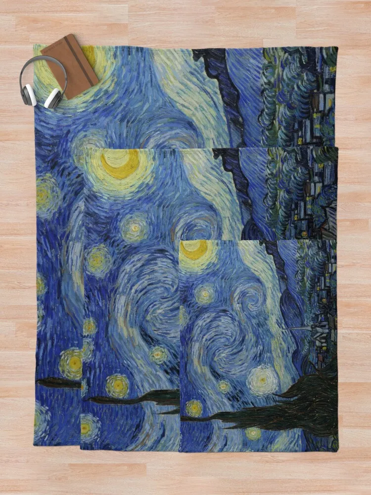 Vincent Van Gogh Art Oil Painting Starry Night Faux Fur Soft Cozy Warm Fluffy Lightweight Microfiber Fuzzy Blanket for Bed Couch Sofa Chair Fall Nap Travel Camp DAIAII Coperta in Pile Morbido 
