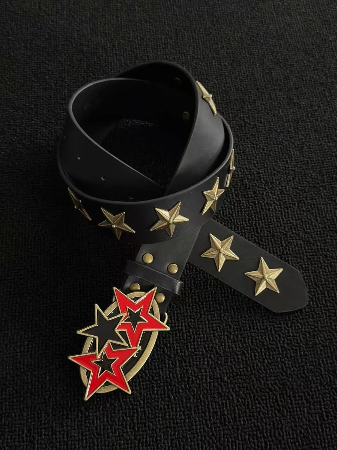 Modischer Hip-Hop Y2K Retro Sternschnallengürtel, Stilvolles Accessoire für Jeans, Unisex-Gürtel für Männer und Frauen, Trendiger Modegürtel – Detail 2