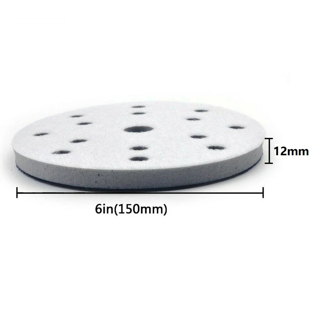 15 Holes Soft Sponge Interface Pad 6 Inch 150mm Sanding Pads Backing Disc Hook & Loop Sanding Discs For Polisher
