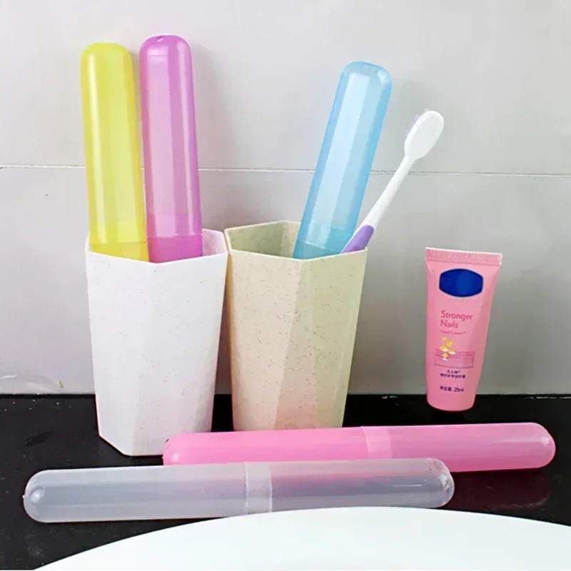 Toothbrush Head Protect Cover Tube Box Portable Case Storage Box Travel Camping Hiking Candy Color Reusable