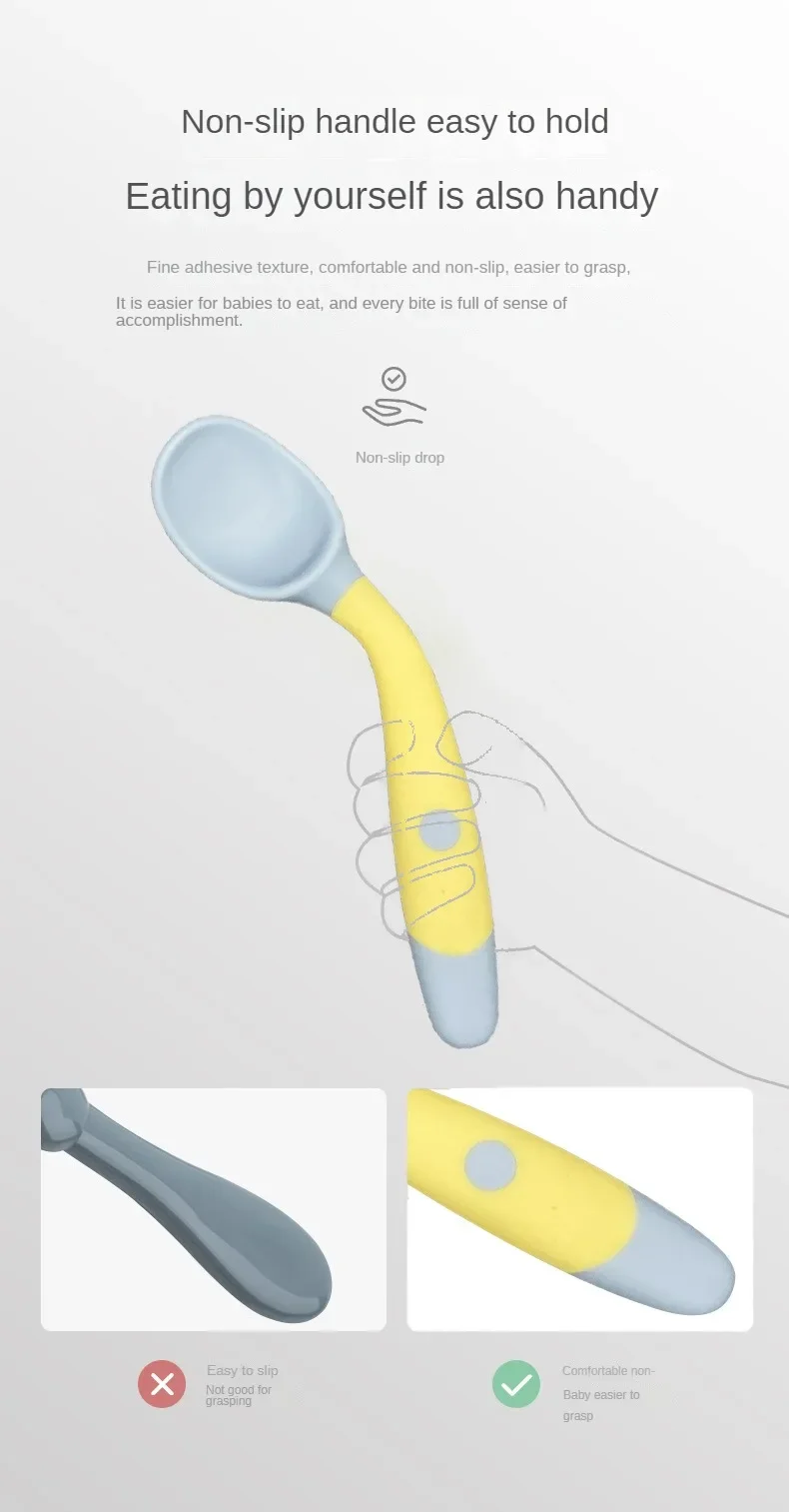 Baby Children Spoon Fork Set Soft Bendable Silicone Scoop Fork Kit Tableware Toddler Training Feeding Cutlery Utensils Tableware