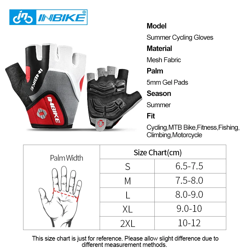 INBIKE Cycling Gloves Half Finger Bike Road Gloves Shockproof Breathable GEL MTB Mountain Sport Bicycle Gloves Men for Cycling 6