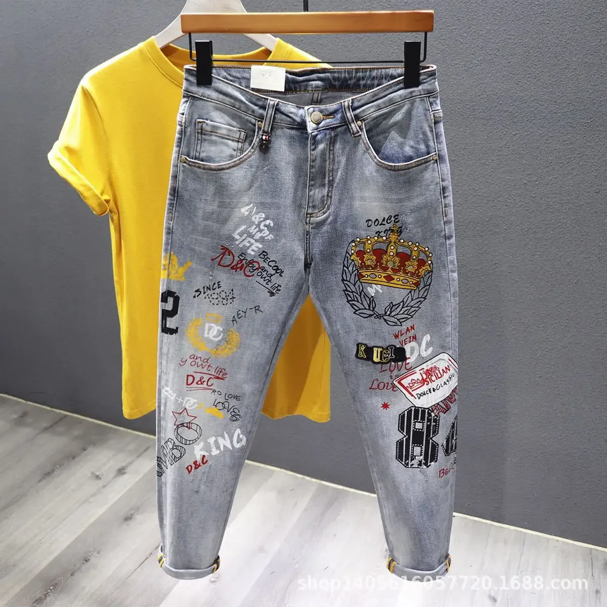 Fashion 2022 Spring Autumn Men's Jeans Slim Stretch Brand Trousers Men's Clothing Cargo Jeans Stock Jeans Trousers for Men