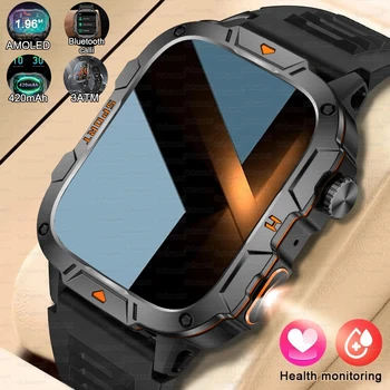 2026 New Military Smart Watch Men Health Monitor 3ATM Waterproof Outdoor Sport Tracker BT Voice Call Smartwatch 2026 New