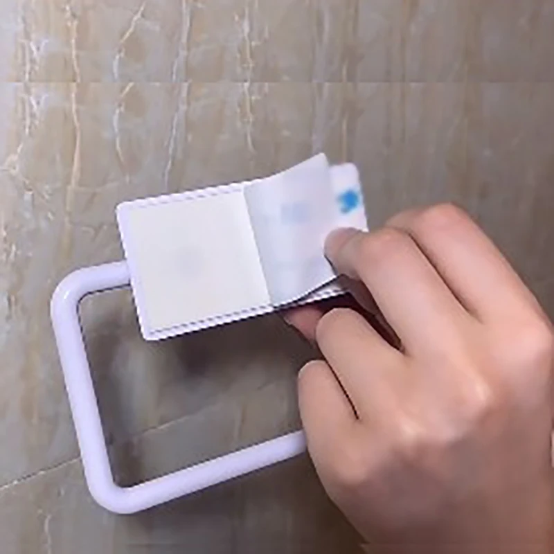 Toilet Paper Holder 1pc Plastic Tissue Holder Hook Bathroom Toilet Free Punching Roll Paper Holder Wall Mounted