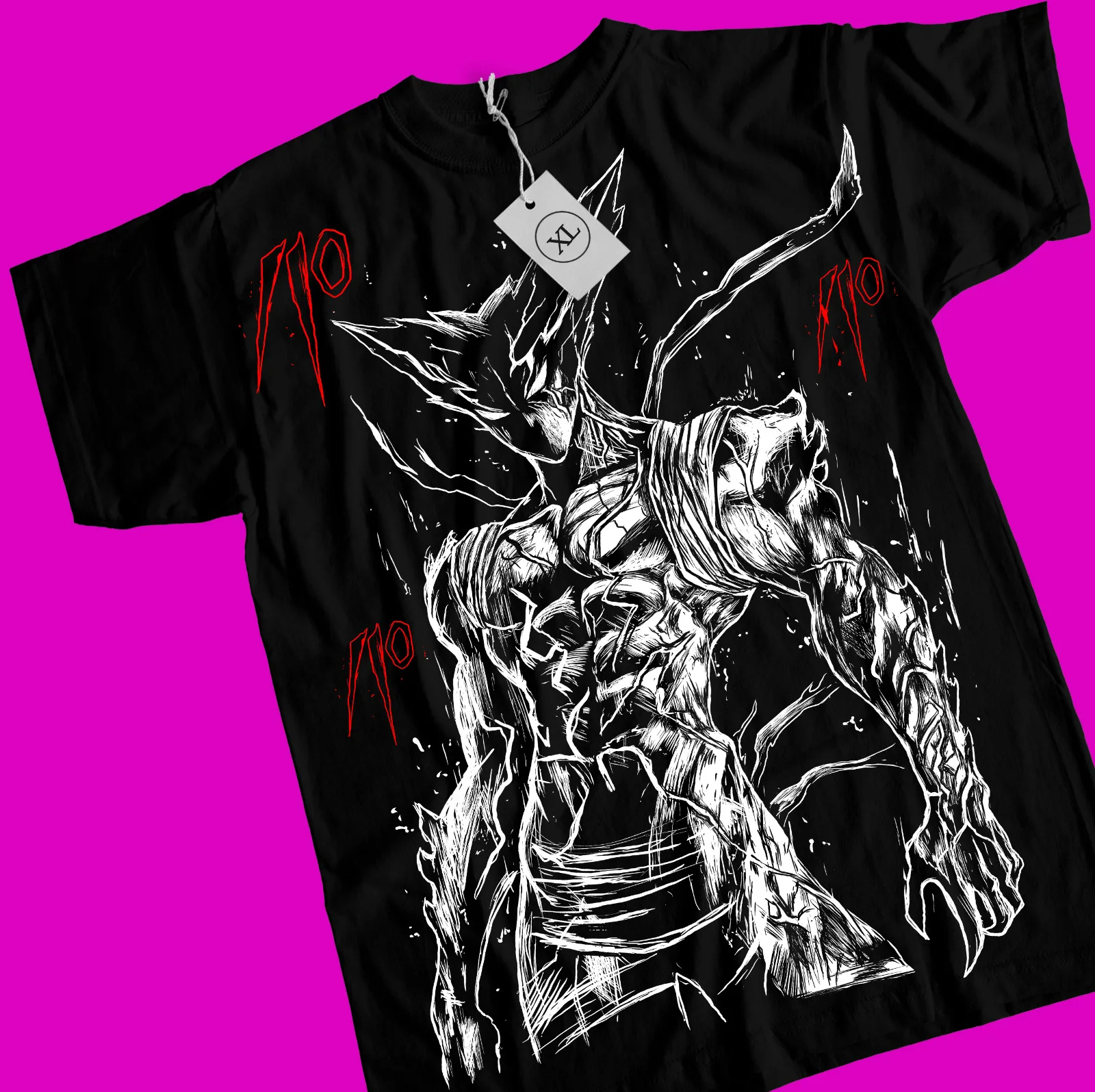 

One Punch Shonen King Horror Anime Manga Gift black shirt Garou All Sizes