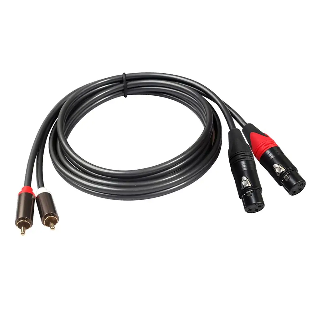 2pcs XLR Cable XLR Female Male 2 Female to 2 RCA Male Audio for Amplifier Mixer Microphone 5 Feet
