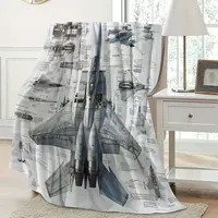 Ultra-Soft Fighter Jet Print Flannel Throw Blanket - Perfect for Couch, Bed, and Travel - Ideal Gift for Family and Friends 5