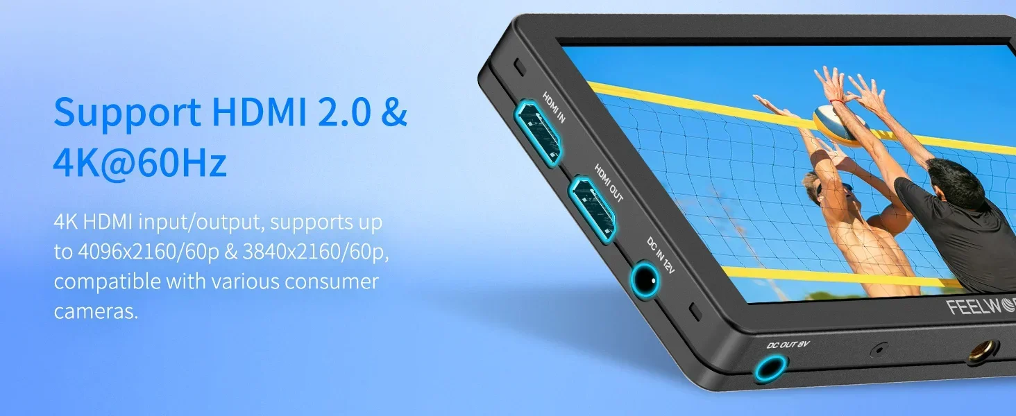 FEELWORLD T6 6Inch On-camera Field Monitor 3D LUT 4K HDMI 1920x1080 IPS Aluminum