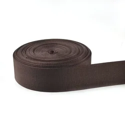 Army Green Nylon Webbing Strap - 5 Meters, 20 - 38mm Adjustable Width - 25mm (Coffee)