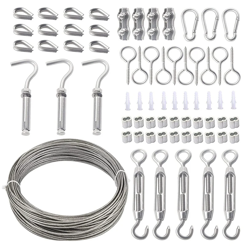 Promotion! Wire Rope Set 30M PVC Cable Kit 304 Stainless Steel With Eyelets Hook Tensioner For Trellis Vine Climbing |