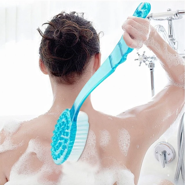 1pc Back Body Bath Shower Cleaning Brushes Bath Brush Long Handle  Exfoliating Scrub Skin Massager Exfoliation Bathroom Brush - AliExpress