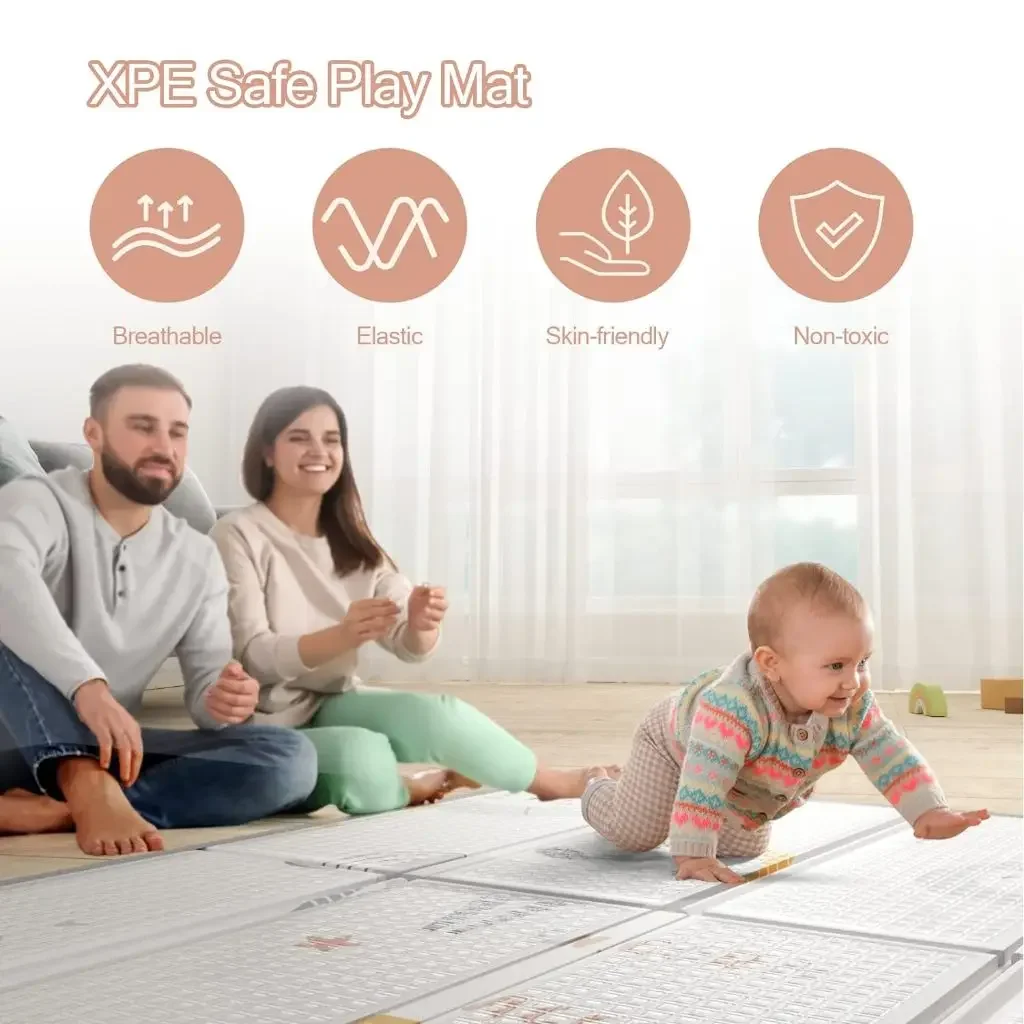 2cm Thickness BPA Free Baby Playmat Foldable Crawling Mat XPE Child Puzzle Mat Easy Storage Play Mat 4