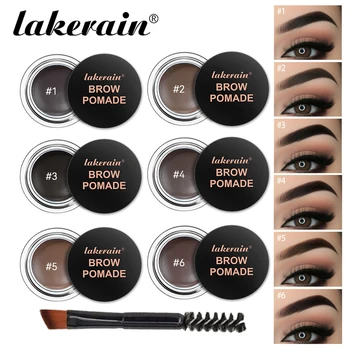 Long-lasting Eyebrow Enhancers Makeup 6 Colors Waterproof 3D Natural Eye Brow Pomade Eyebrow Gel With Brush Professional Makeup