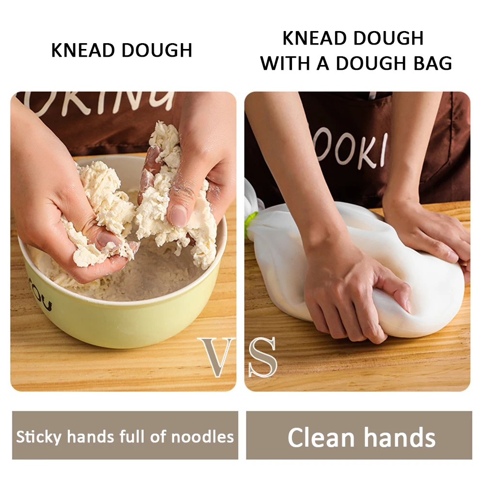 Kitchen Silicone Kneading Bag Multipurpose Flour Mixer Bag Dough For Bread Pastry Pizza Nonstick Baking Accessorites Tools dough kneading bag