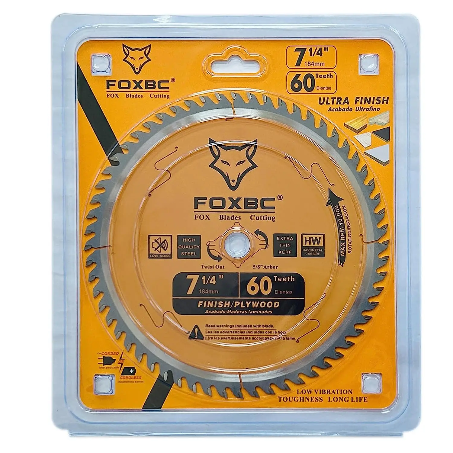 Foxbc 184mm kreissäge blätter 60t ersatz für dewalt dwa171460, freud diablo d0760a d0760x