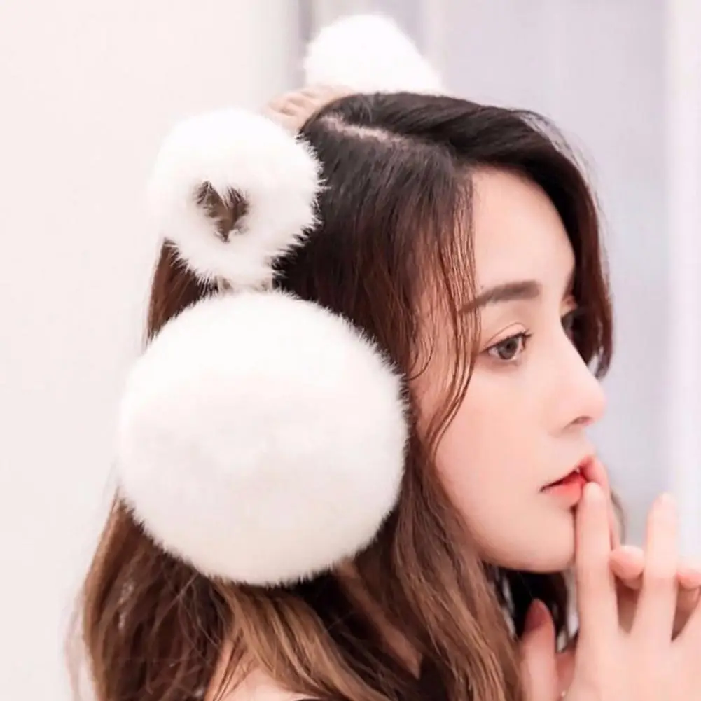 Cute Cat Ears Women Earmuffs Faux Fur Ear Warmer Super Soft Solid Color Women Earmuffs Ear Cover Winter Thermal