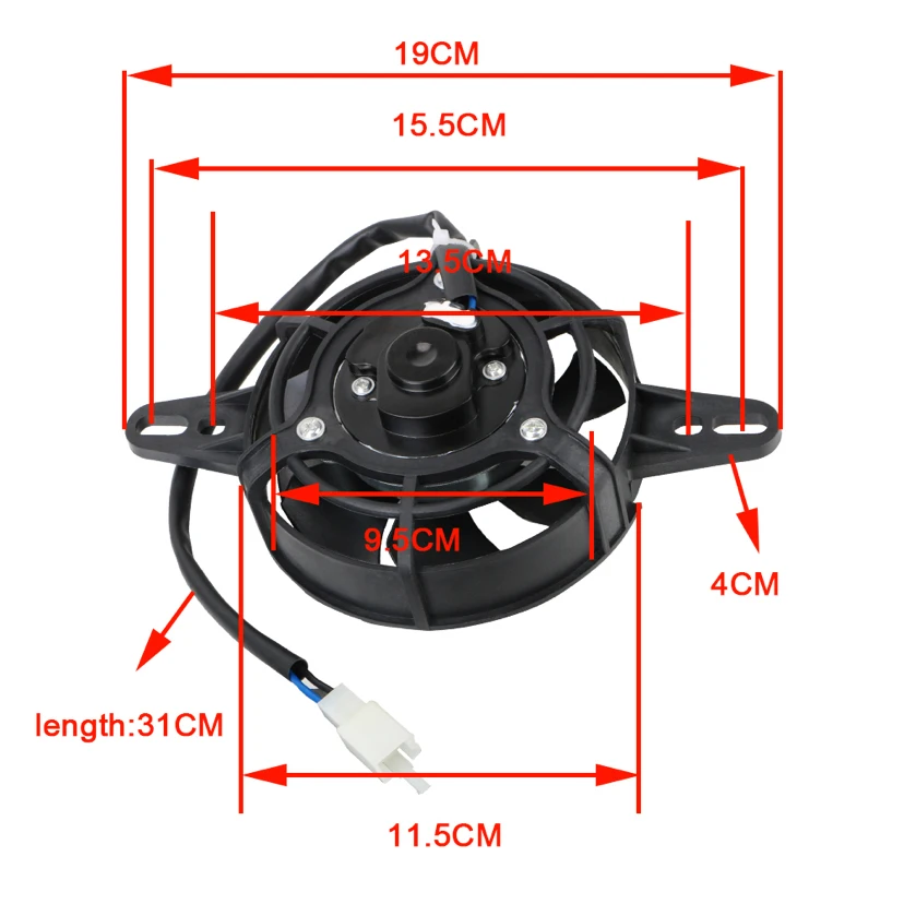 Motorcycle Cooling Fan 200cc 250cc 300cc Motorcycle Cooling Fan 120mm Dirt Pit Bike Motorcycle ATV Quad Oil Cooler Water Radiator Electric 12V