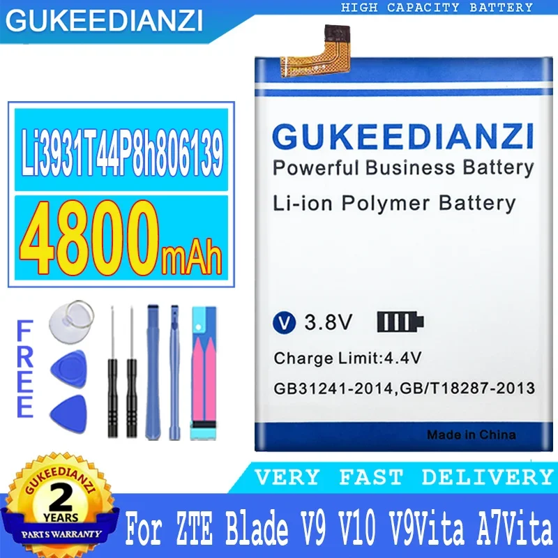 

GUKEEDIANZI Battery for ZTE Blade, Big Power Battery, Li3931T44P8h806139, V9 V10 V9Vita V10Vita A7 Vita A4 A5 2020