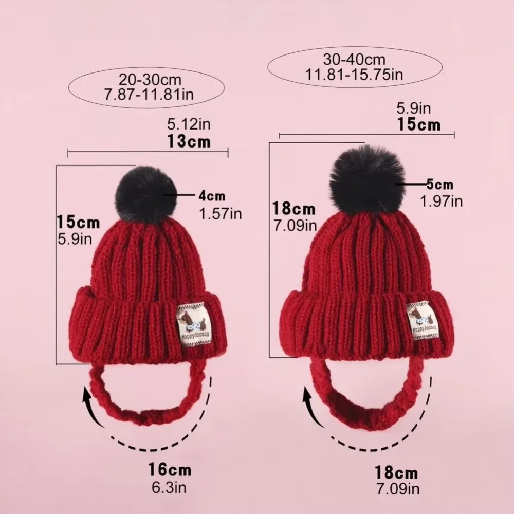 Pet Accessory Warm Knitted Dog Hat Ear Exposed Hand-knitted Pet Cap Windproof Winter Pet Dress Up Photography Prop