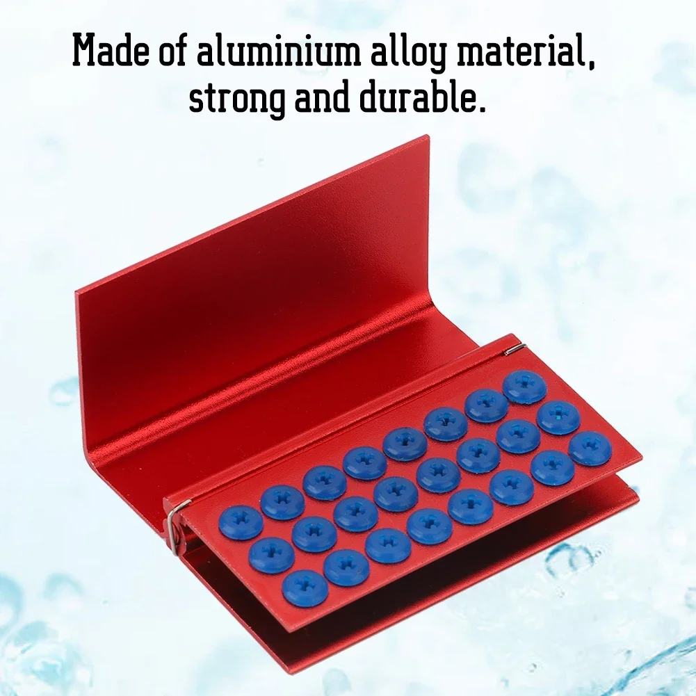 24 Holes With Silicone Pad Aluminium Alloy Disinfection Box Dental High-speed Needle Burs Holder Autoclavable Dentist Tool Red