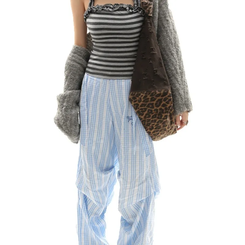 Original Sexy Leopard Print Large Capacity Women Bag With Personalized High-end Feel Spliced Color Blocking Crossbody Bag Trendy