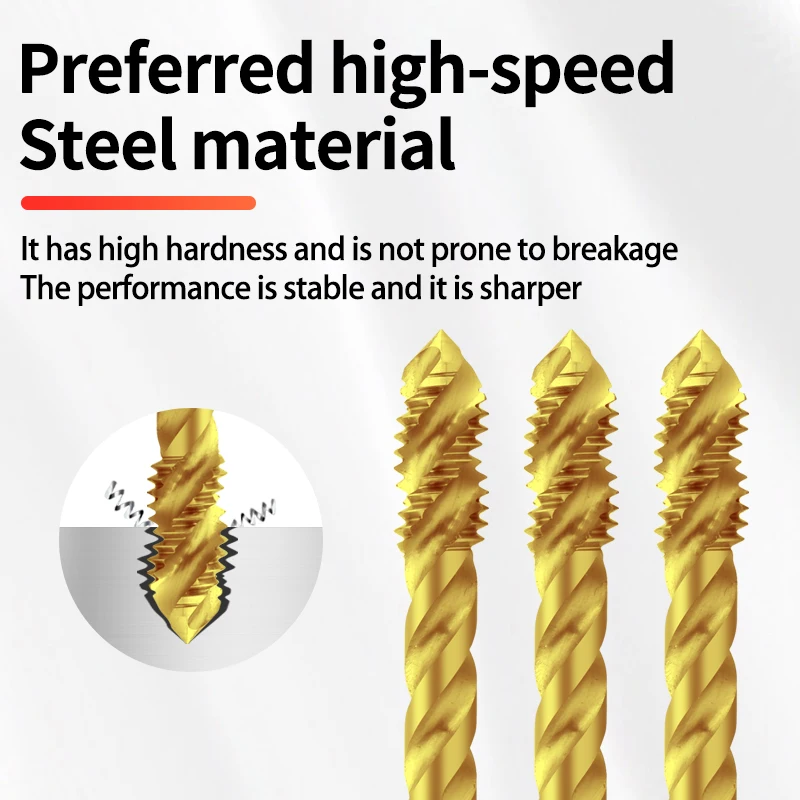 HSSE-M35 DIN 371 376 Standard Spiral Fluted Tap M2.5 M3 M4 M5 M6 M8 M10 M12 Machine Screw Thread Tap