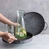 European Retro Round Iron Plate with Handle Metal Vintage Bread Tray Home Decoration Garden Restaurant Table Photographing 2