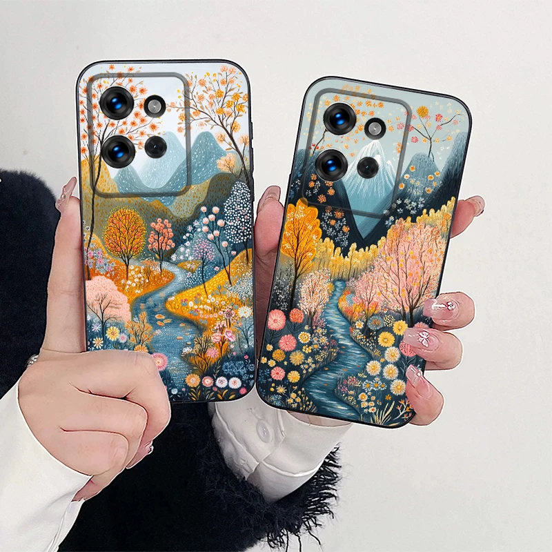 Abstract Landscape Silicone Soft Phone Case