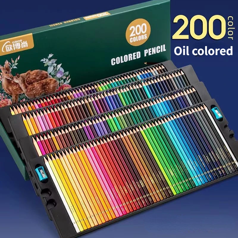 Obos 48/72/120/150/200 pcs Colored Pencil Drawing Set Watercolor and Oily Bright Color Hand-painted Professional Art Supplies sticky notes 3x3 in 6 pads bright colored super self sticky pads 100 sheets pad easy to post for school office supplies