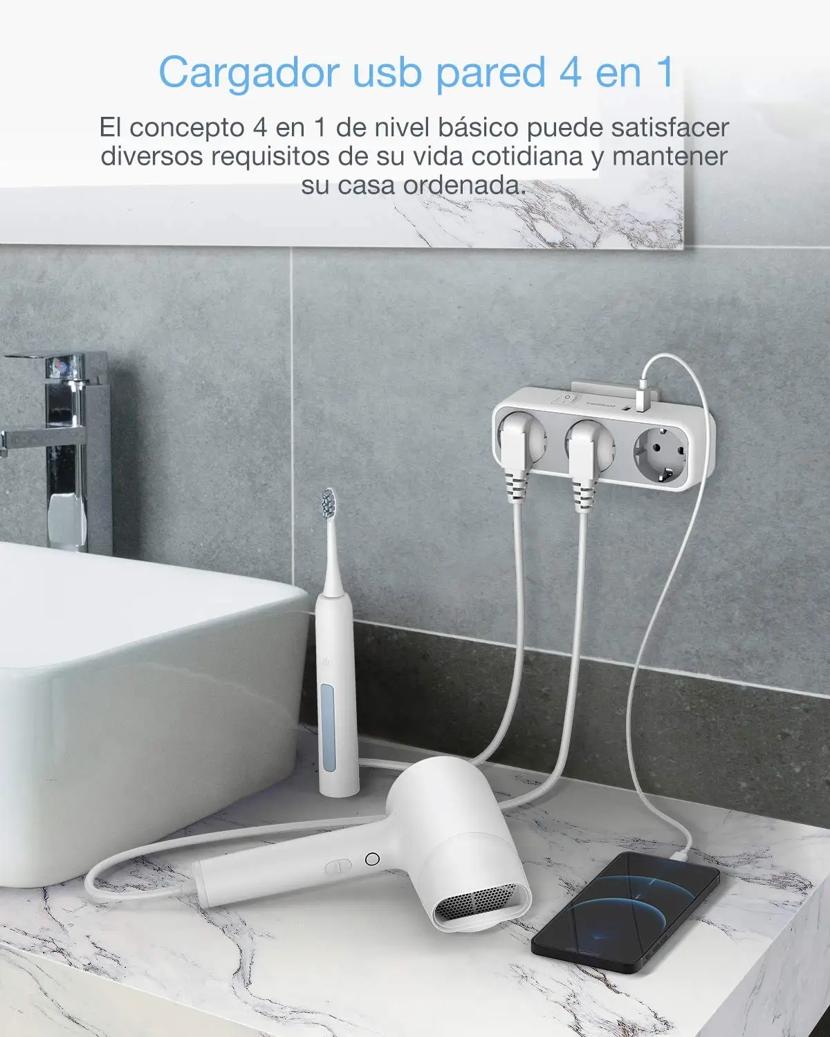 TESSAN-   Ʈ (ġ ), AC ܼƮ 3   USB  Ʈ 2 , Ȩ ǽ  EU ÷   