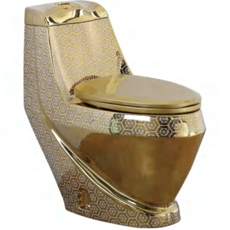 

Gold toilet electroplated ceramic super vortex water-saving and odor-proof luxury toilet