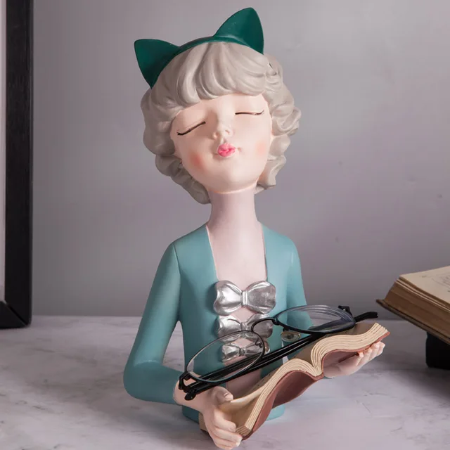 Statue de fille moderne et charmante, Figurine en résine, un accent de décoration élégant pour votre maison, le salon, la décoration de la pièce et du bureau, 1 pièce 2