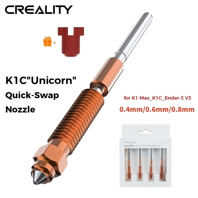 公式 Creality K1C ノズル、ユニコーン クイックスワップ 0.4mm 公式 Creality K1C ノズル、ユニコーン クイックスワップ 0.4mm