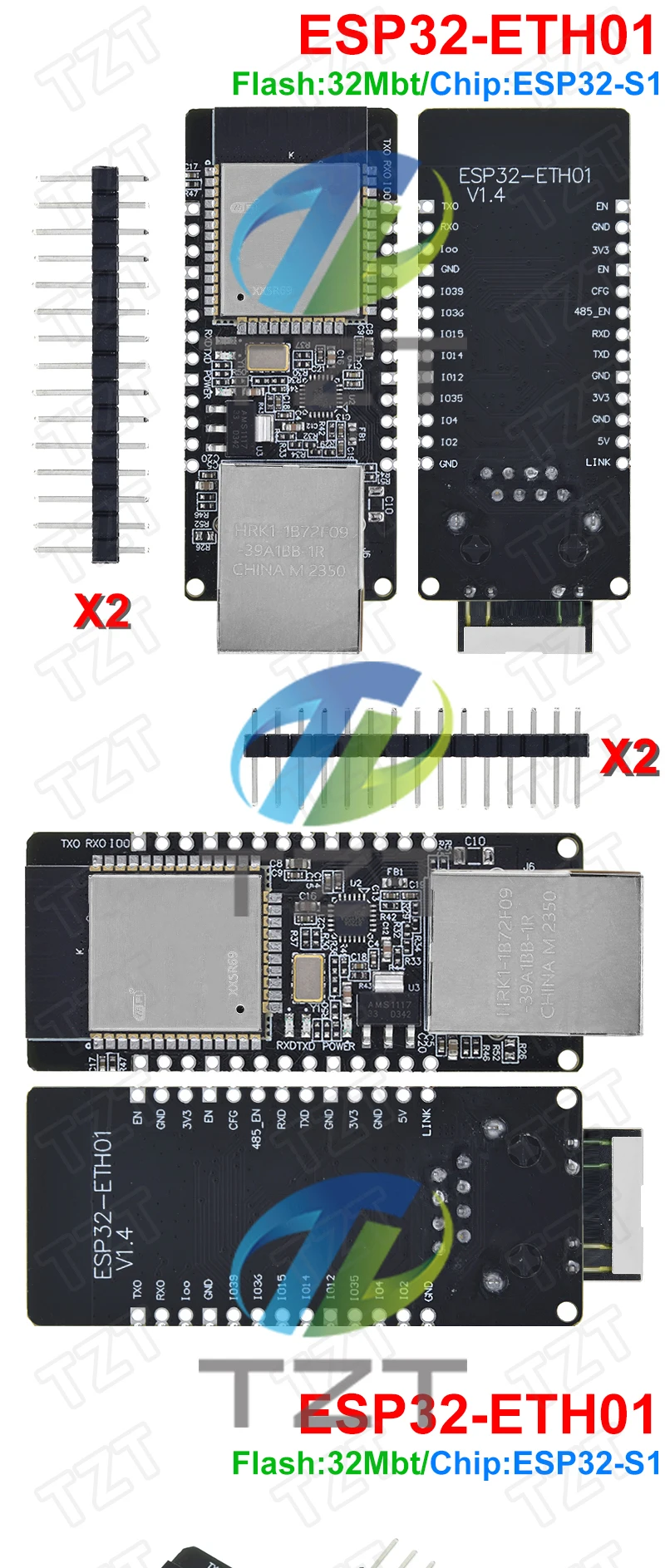 WT32-ETH01 Embedded Serial Port Networking Ethernet Bluetooth-kompatibel WIFI Combo Gateway MCU ESP32 Wireless Modul Bord – Detail 6
