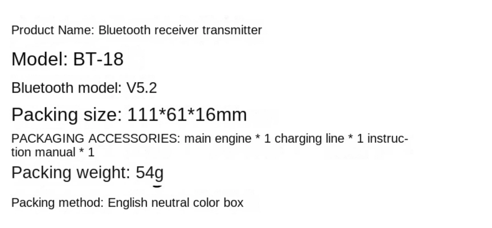 BT-18 2in1 무선 TX RX AUX 블루투스 스틱 3.5mm 핸즈프리 통화 어댑터 자동차 컴퓨터 TV 스피커 이어폰용