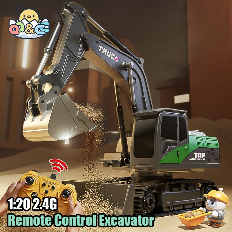 

RC Excavator 1:20 Remote Control Engineering Vehicle Car 2.4G Model Crawler Truck Children Toys for Boys Kids Christmas Gifts